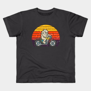 Yeti and vintage motorcycles. Kids T-Shirt